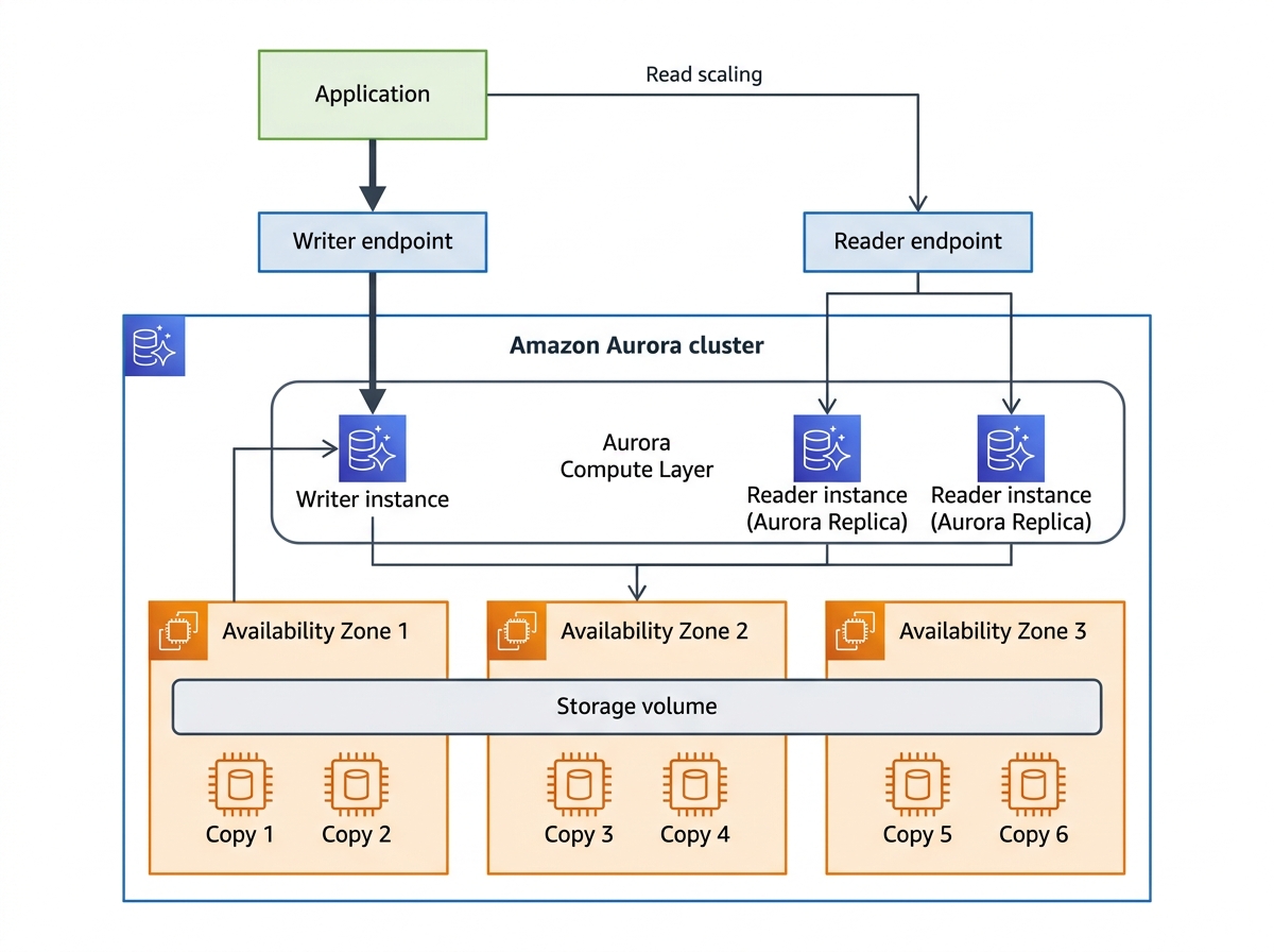 Amazon Aurora のアーキテクチャ図