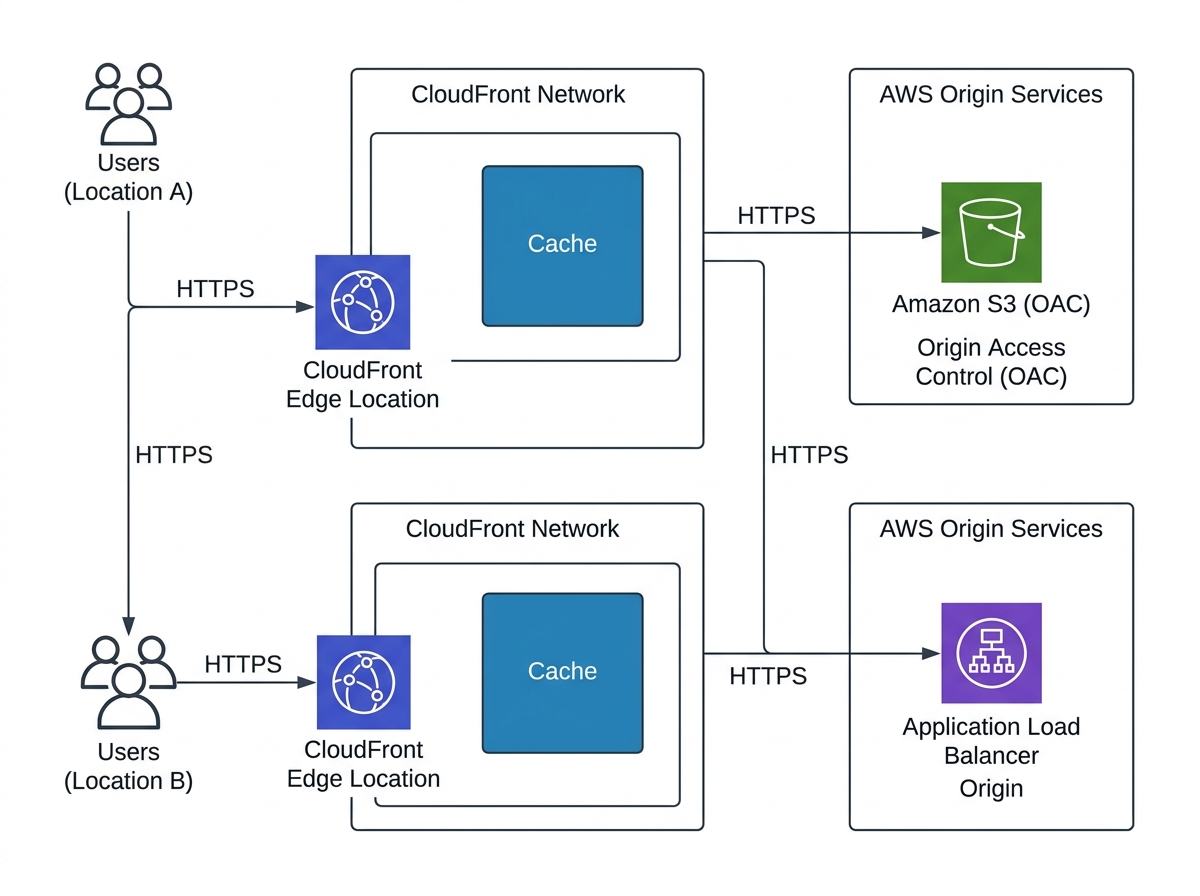 Amazon CloudFront のアーキテクチャ図