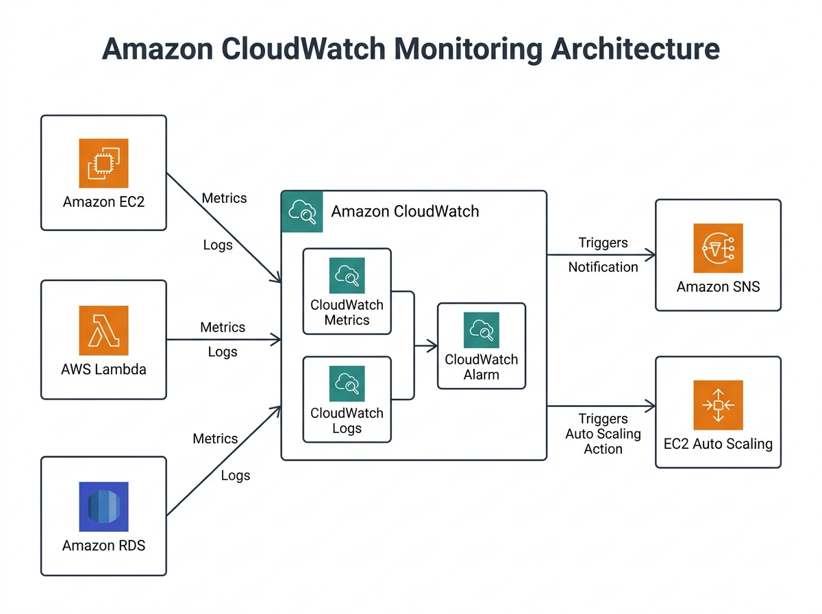 Amazon CloudWatch のアーキテクチャ図
