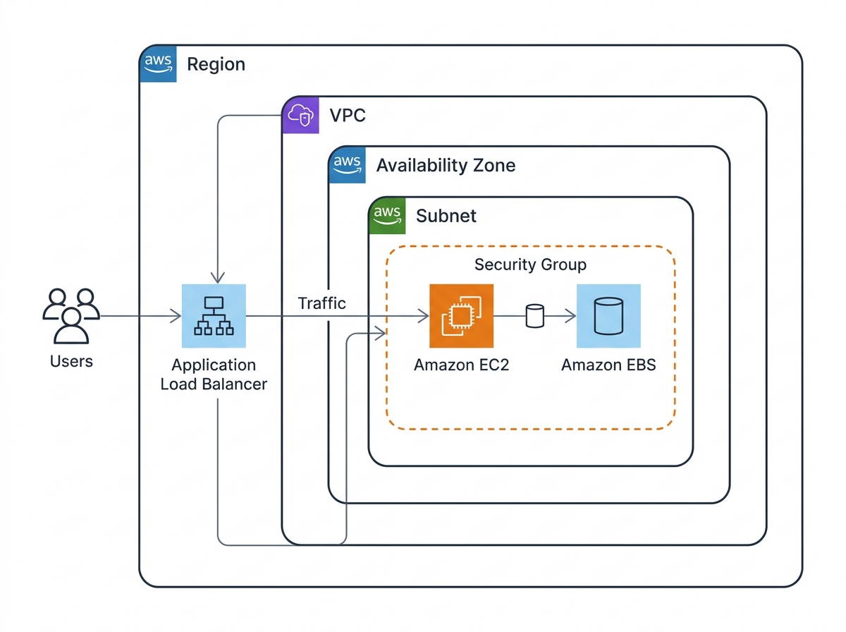 Amazon EC2 のアーキテクチャ図