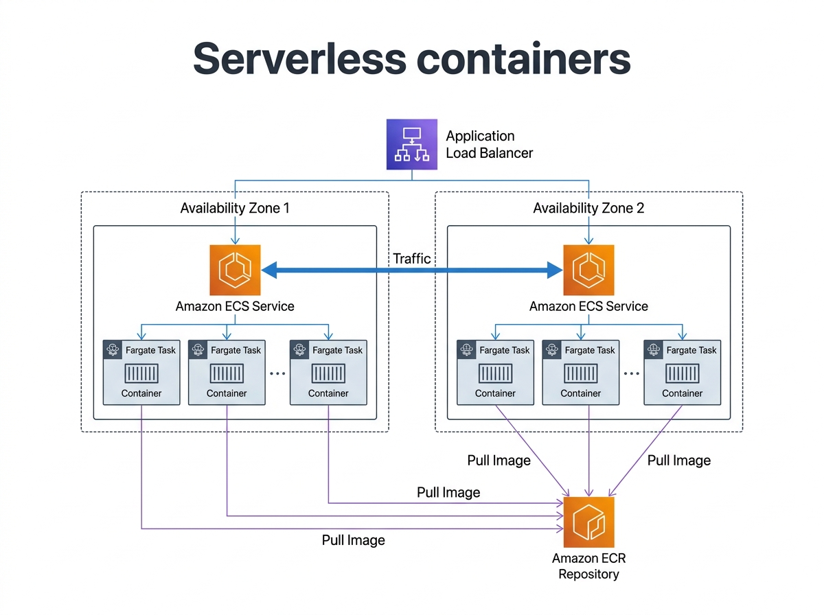 Amazon ECS / Fargate のアーキテクチャ図