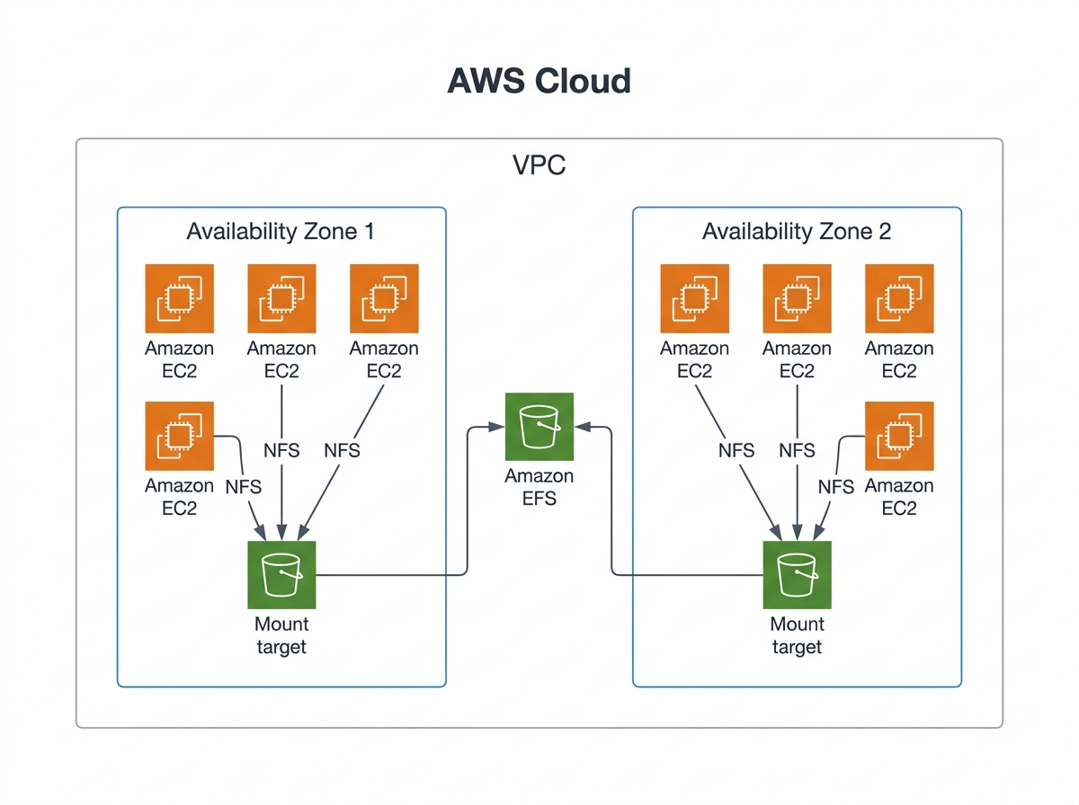 Amazon EFS のアーキテクチャ図