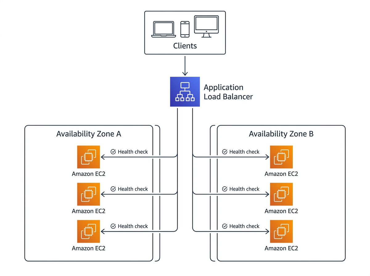 Elastic Load Balancing (ELB) のアーキテクチャ図