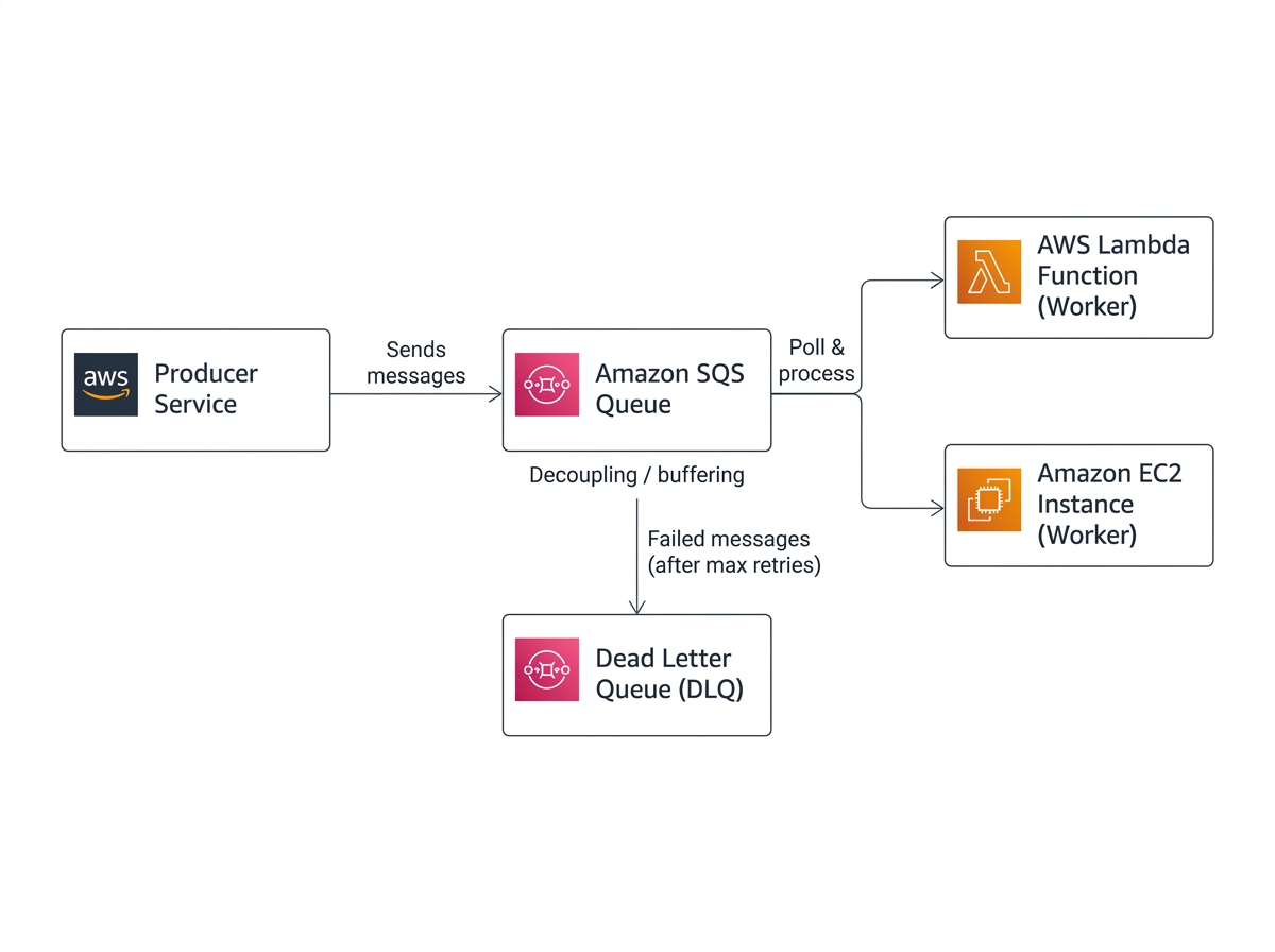 Amazon SQS のアーキテクチャ図